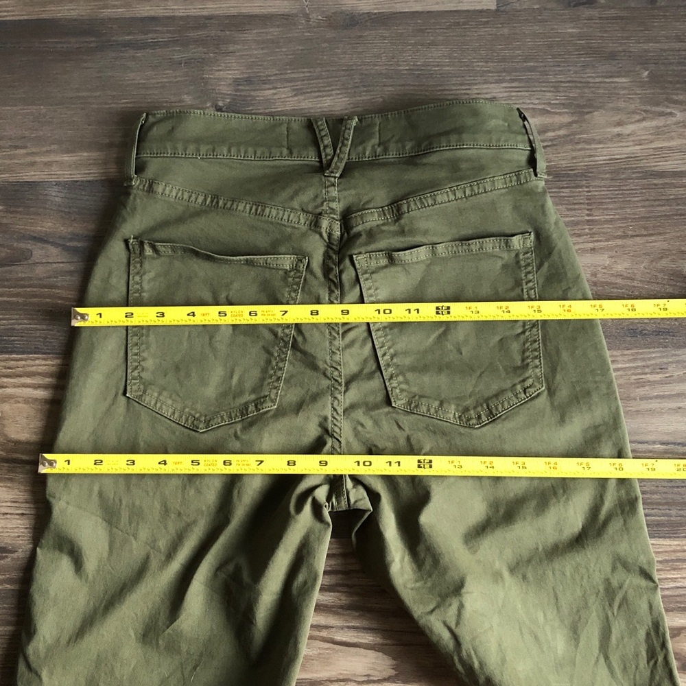 Veronica Beard Crosbie Wide Leg High Rise Pants Army Green 26 Flaw - Picture 15 of 15